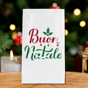 Sacola Para Presentes Pequena Feliz Natal Vermelho e Verde Natal 