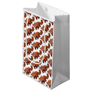 Sacola Para Presentes Pequena Feliz panda Vermelha Pequeno Saco-Presente