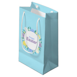 Sacola Para Presentes Pequena Feliz Páscoa Flores e Ovos