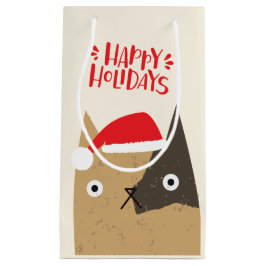 Sacola Para Presentes Pequena Felizes Feriados - Papais noeis de Natal bonitos -