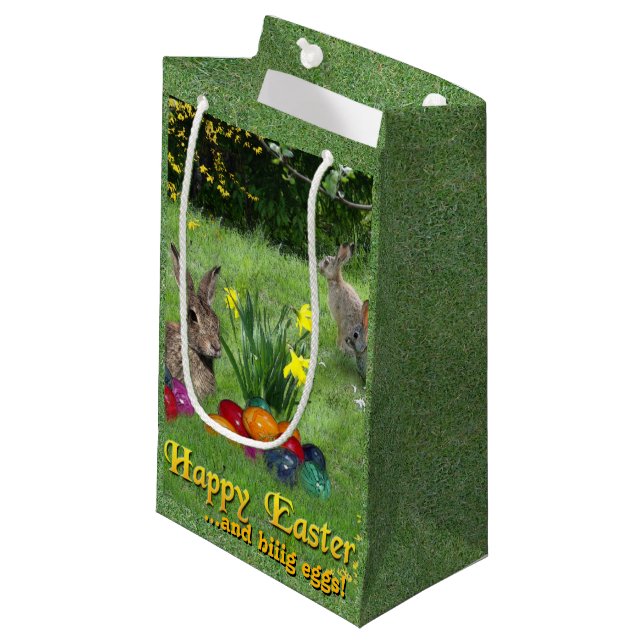 Sacola Para Presentes Pequena Felz pascoa Gift Bag (Frente inclinada)
