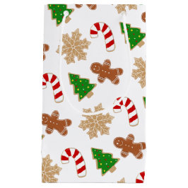 Sacola Para Presentes Pequena Feriado de Cookies de Natal