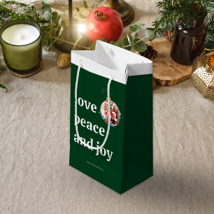 Sacola Para Presentes Pequena Feriado de Joy Paz para a Família de Natal
