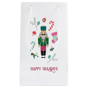 Sacola Para Presentes Pequena Feriado de Vintagem do Invólucro de Natal Retroati