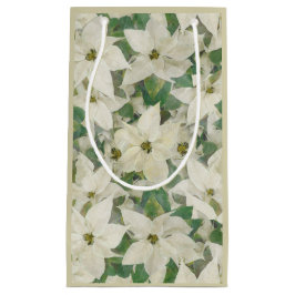 Sacola Para Presentes Pequena Feriado Pintado de Poinsettia Garden
