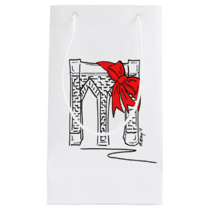 Sacola Para Presentes Pequena Férias de Natal NYC, Arco da Ponte do Brooklyn, No