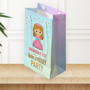 Sacola Para Presentes Pequena Festa de Aniversário da Pequena Princesa Brilho Do