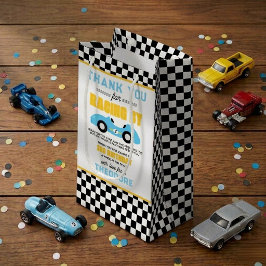 Sacola Para Presentes Pequena Festa de Aniversário de 3 anos do Carro de Corrida
