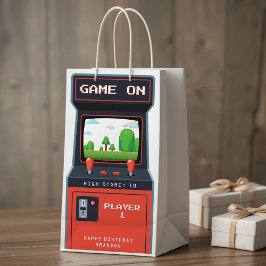 Sacola Para Presentes Pequena Festa de aniversário Retroativa da Máquina de Jogo