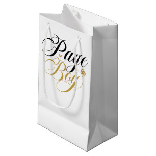 Sacola Para Presentes Pequena Festa de casamento de arte de garotinho de página
