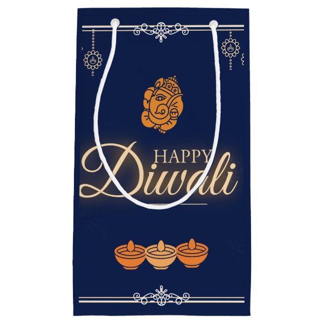 Sacola Para Presentes Pequena Festa de Celebração de Diwali (Frente)