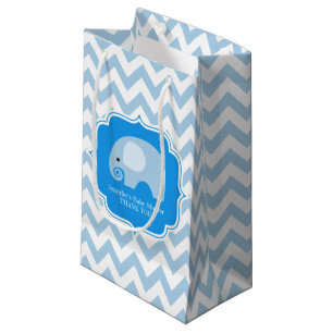 Sacola Para Presentes Pequena Festa de Chá de fraldas Elefante Azul-Cinto Person