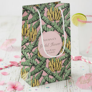Sacola Para Presentes Pequena Festa de Despedida de Solteira Tropical Rosa e Ama