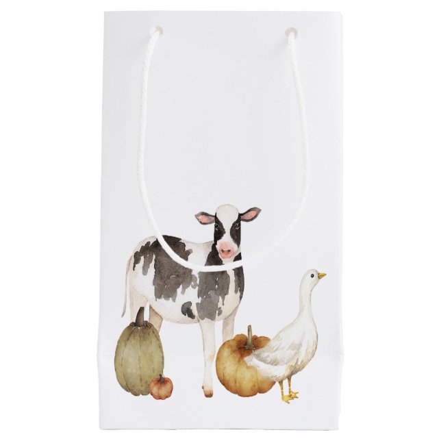 Sacola Para Presentes Pequena Festa de Fazenda do outono (Frente)