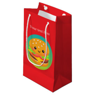 Sacola Para Presentes Pequena Festa de hambúrguer bonita personalizável