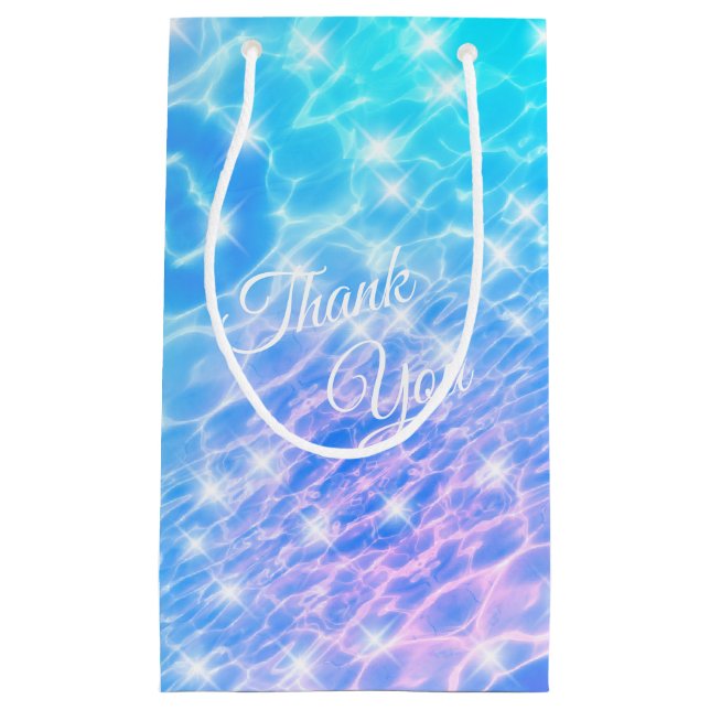 Sacola Para Presentes Pequena Festa de Piscina das ondulações de água Festa de p (Frente)