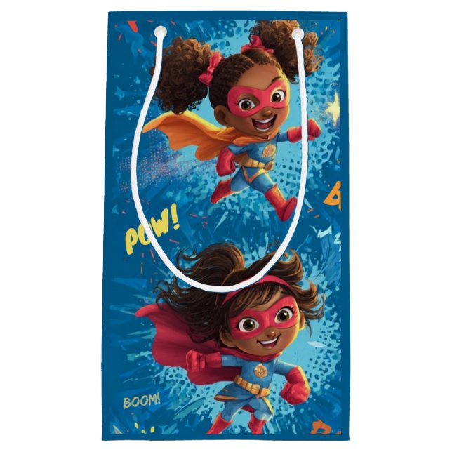 Sacola Para Presentes Pequena Festa dos Pequenos Super-Heróis (Frente)
