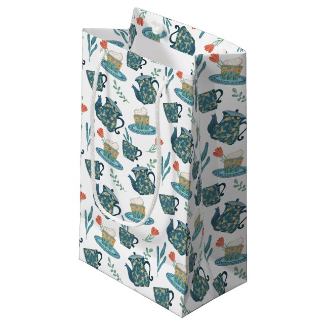 Sacola Para Presentes Pequena festas de chá bonitinho (Frente inclinada)