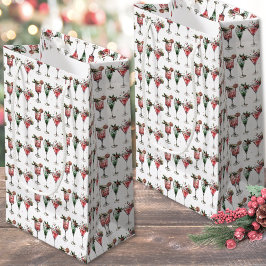 Sacola Para Presentes Pequena Festive Christmas Pattern