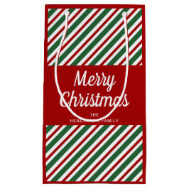 Sacola Para Presentes Pequena Festivo Vermelho E Verde Feliz Natal