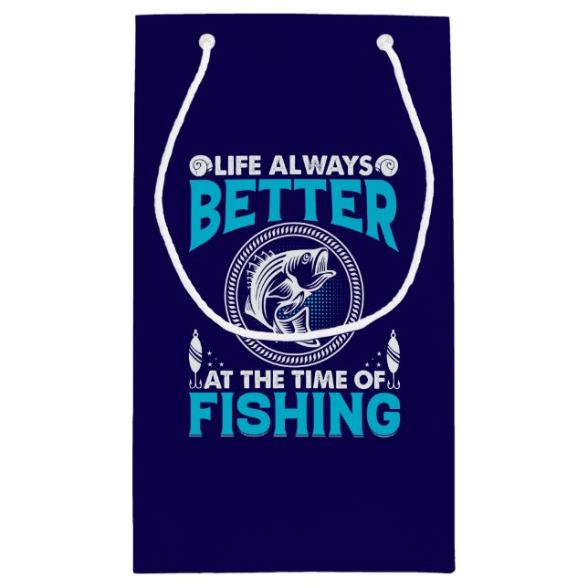 Sacola Para Presentes Pequena Fishing Theme (Verso)