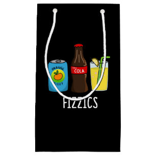 Sacola Para Presentes Pequena Fizzics Funny Fizzy Cola Drinks Pun Dark BG