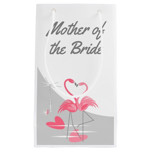 Sacola Para Presentes Pequena Flamingo ama Grande Lua Mãe da Noiva (Frente)