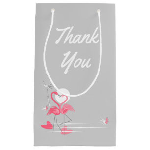 Sacola Para Presentes Pequena Flamingo Love Lide Obrigado pequeno