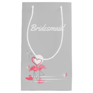 Sacola Para Presentes Pequena Flamingo Love Side Bridesmaid
