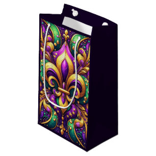 Sacola Para Presentes Pequena fleur de lis mardi gras