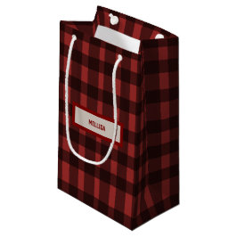 Sacola Para Presentes Pequena Fling de Flanela antes do anel xadrez vermelho d