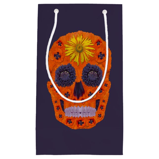 Sacola Para Presentes Pequena Flor - Caveira 1 (Frente)