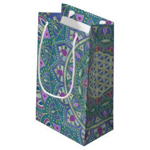 Sacola Para Presentes Pequena Flor Da Vida - Estilo De Mandala Índia 1