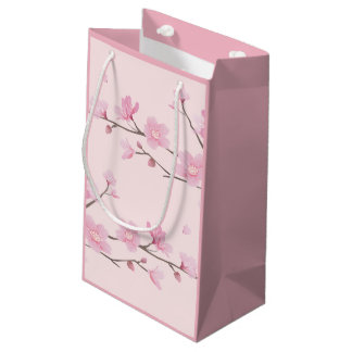 Sacola Para Presentes Pequena Flor de Cereja - Rosa