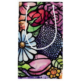 Sacola Para Presentes Pequena Flor de Primavera do Buquê