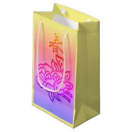 Sacola Para Presentes Pequena Flor de Vintage a Rosa