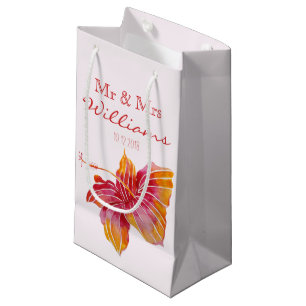 Sacola Para Presentes Pequena Flor havaiana do hibiscus que Wedding