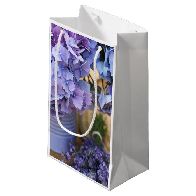 Sacola Para Presentes Pequena Flor roxa Saco para Presente (Frente inclinada)