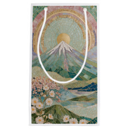 Sacola Para Presentes Pequena Floração Etérea: Vulcão em Mosaico Pastel na Prima