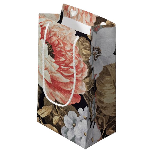 Sacola Para Presentes Pequena Floral antigo (Frente inclinada)