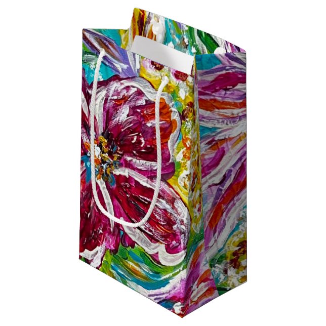 Sacola Para Presentes Pequena Floral Gift Bag (Frente inclinada)