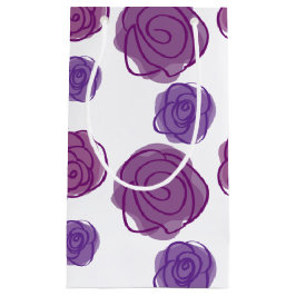 Sacola Para Presentes Pequena Floral Roxo