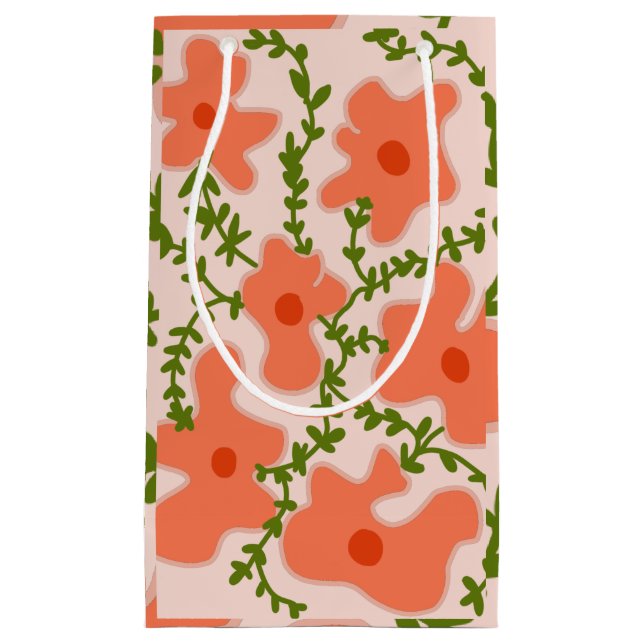 Sacola Para Presentes Pequena flores (Frente)