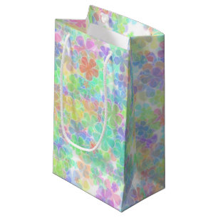 Sacola Para Presentes Pequena Flores de Abstrato Floral Modelo de Coloração Eleg