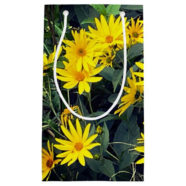 Sacola Para Presentes Pequena Flores de Alcachofra de Jerusalém (Frente)