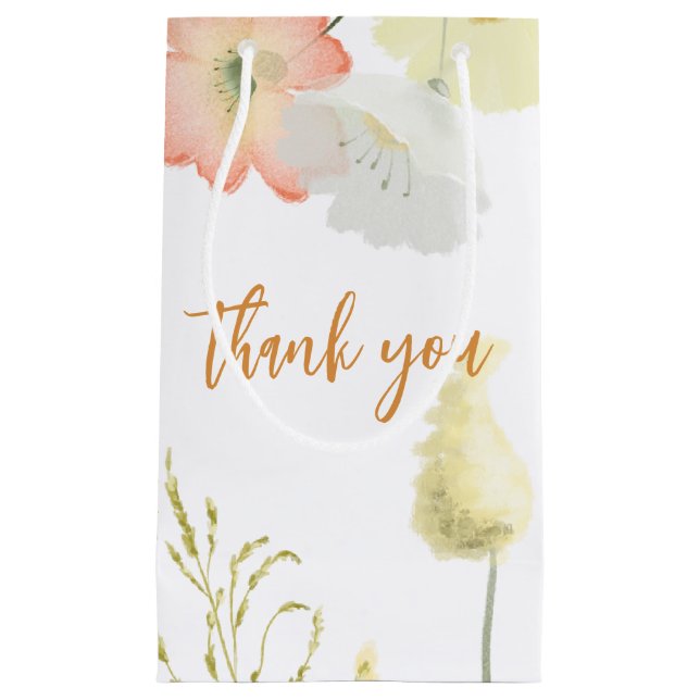 Sacola Para Presentes Pequena Flores de Campo Elegantes Favor Dift Bag (Frente)