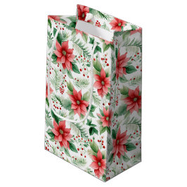 Sacola Para Presentes Pequena Flores de Natal