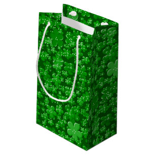 Sacola Para Presentes Pequena Flores dispersas, Saco de GIFT Verde S