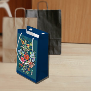 Sacola Para Presentes Pequena Flores Húngaras Coloridas