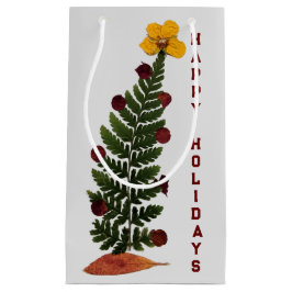 Sacola Para Presentes Pequena Flores Secas Árvore De Natal - Y-Gift Bag